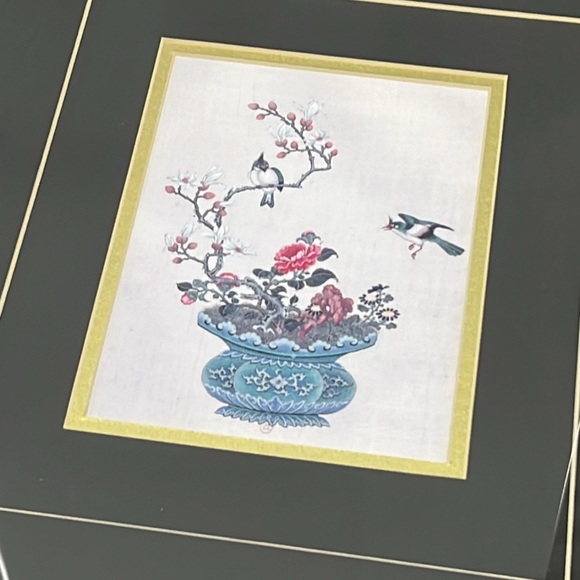 “Golden Bloom” Framed Bird Painting - Framed Hand Painted on Silk - Picture 8 of 9